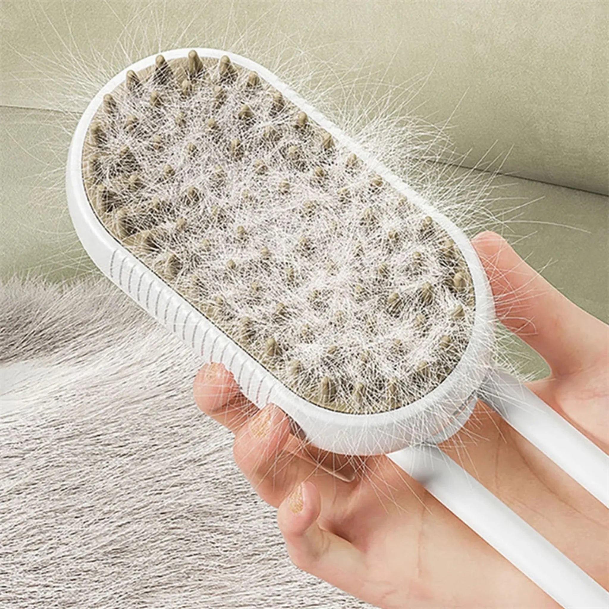3-in-1 Electric Steam Pet Brush – Steamy Dog & Cat Grooming Comb | Hair Removal, Detangling & Massage